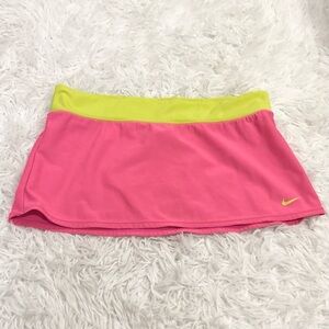 Nike‎ Banded Logo Swim Skirt Bottom Pink Green Girl’s Large